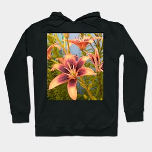 Lily Flower Orange Hoodie